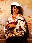 Leon Bonnat Canvas Paintings - Jeune Fille Italienne